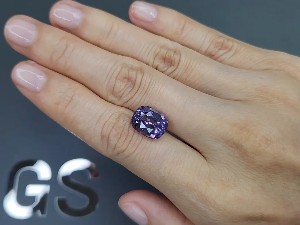 Lavender spinel in cushion cut 6.17 carats, Tanzania Image №2