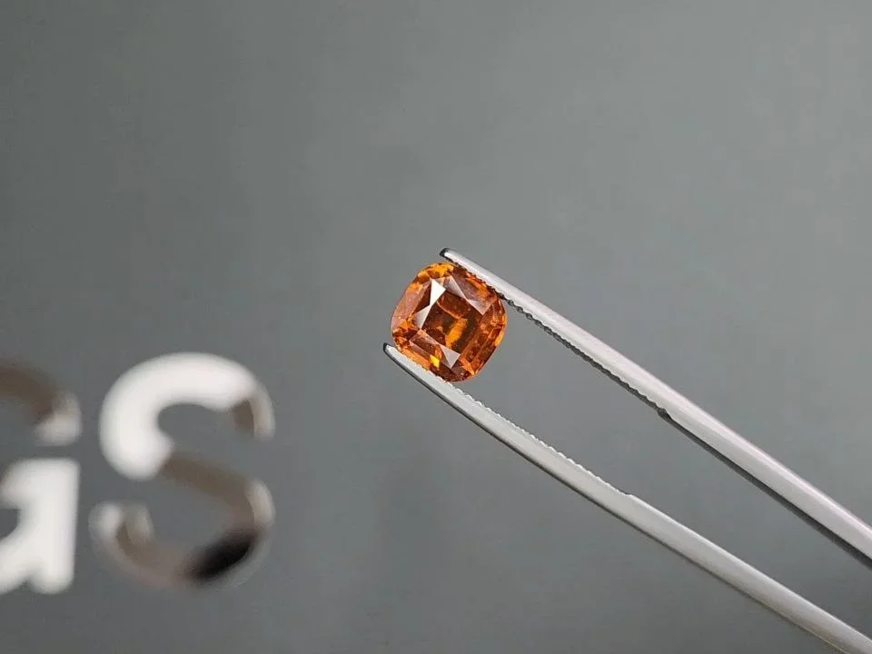 Cushion cut hessonite garnet 2.97 carats, Tanzania Image №3