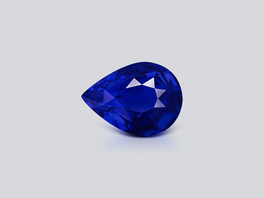 Unheated sapphire Royal Blue pear cut 5.07carats, Madagascar Image №1
