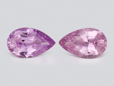 Pair of unheated pink sapphires in pear cut 1.88 carats, Sri Lanka photo