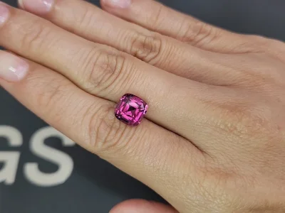 Rhodolite garnet cushion cut 4.88 carats, Tanzania photo