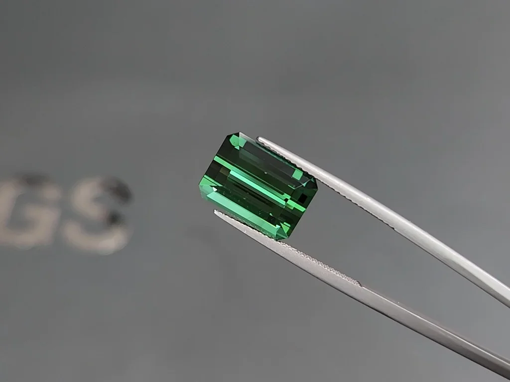 Green tourmaline octagon cut 8.15 carats, Africa Image №3