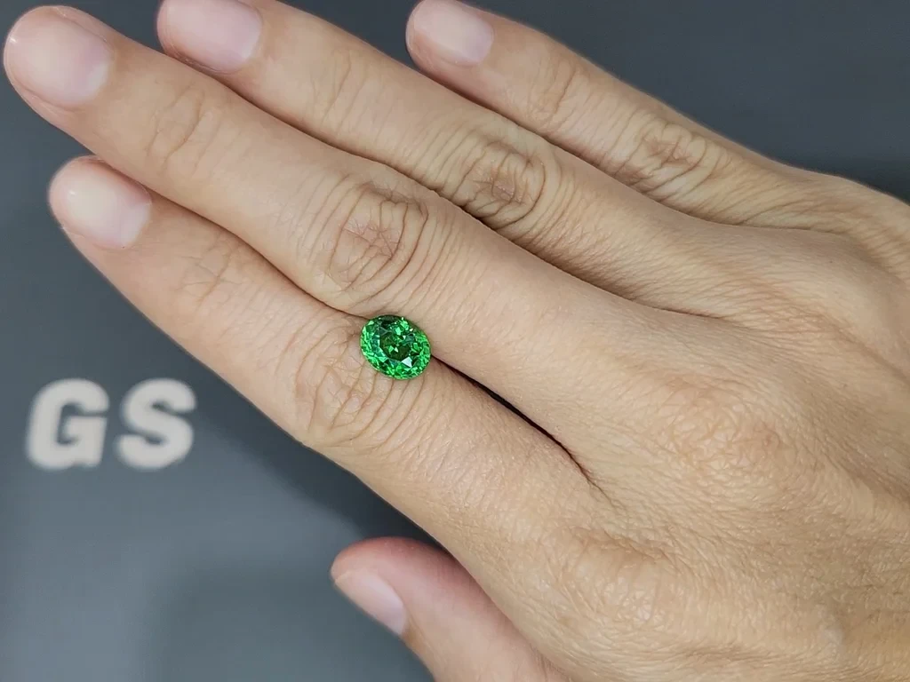 Garnet tsavorite oval cut 2.55 carats,  Africa Image №2