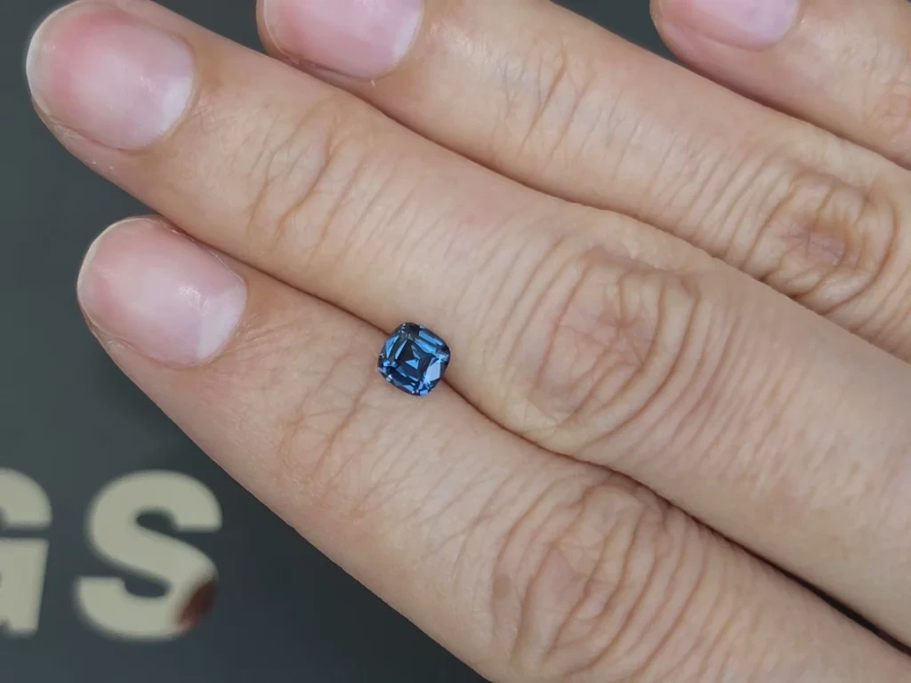 Blue spinel cushion cut 0.49 carats, Tanzania Image №2