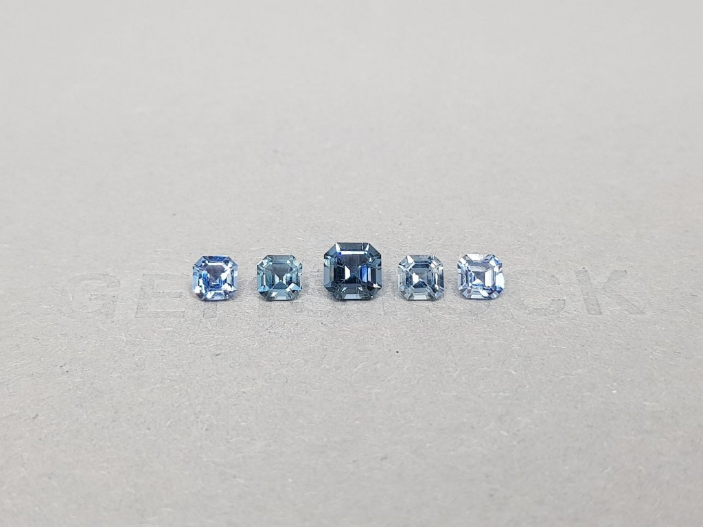 Asscher Cut Blue Spinel Set 1.80 ct Image №2