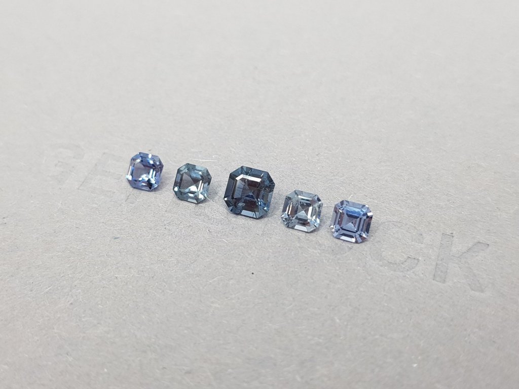Asscher Cut Blue Spinel Set 1.80 ct Image №4