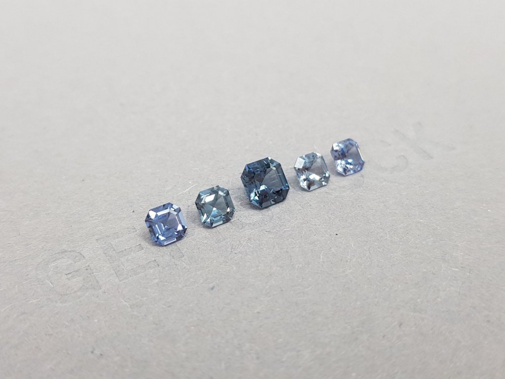 Asscher Cut Blue Spinel Set 1.80 ct Image №3