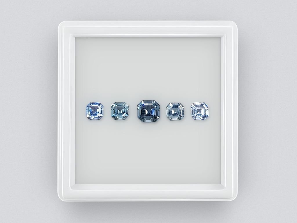 Asscher Cut Blue Spinel Set 1.80 ct Image №1