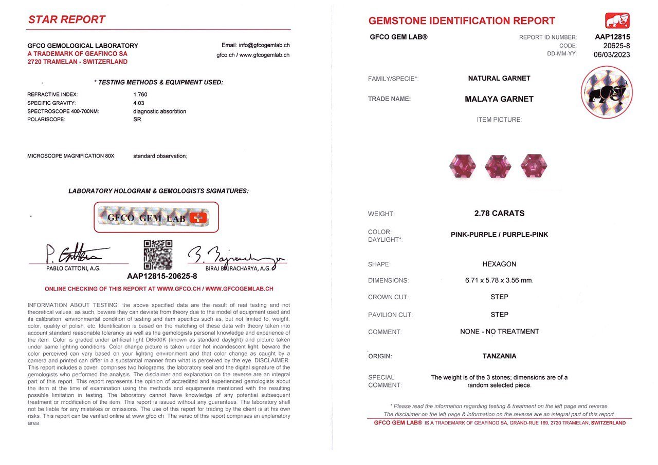 Set of bright umbalite garnets 2.78 ct, Tanzania Image №5