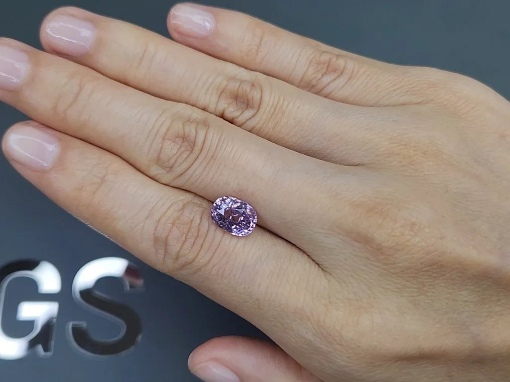 Lavender spinel in oval cut 2.98 carats, Tanzania Image №2