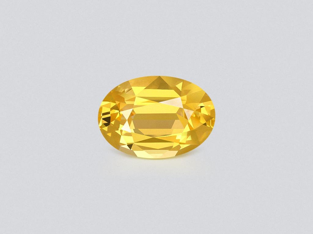 Unheated intense yellow sapphire in oval cut 3.14 carats, Sri Lanka  Image №1
