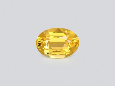 Unheated intense yellow sapphire in oval cut 3.14 carats, Sri Lanka  photo