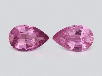 Pair of unheated pink sapphires in pear cut 2.10 carats, Sri Lanka photo