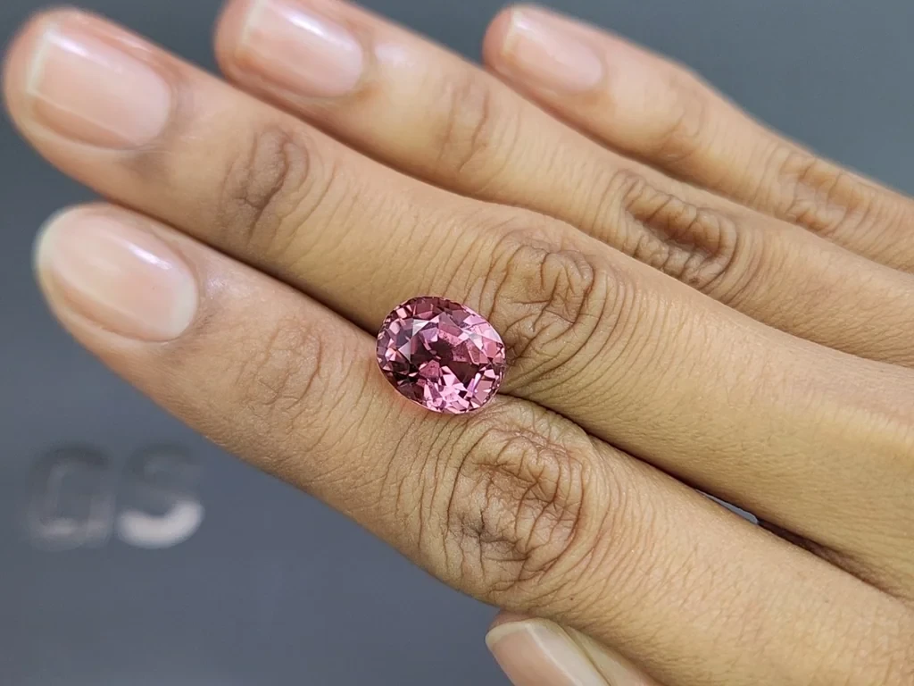 Tourmaline pink orange oval cut 6.68 carats, Africa Image №2