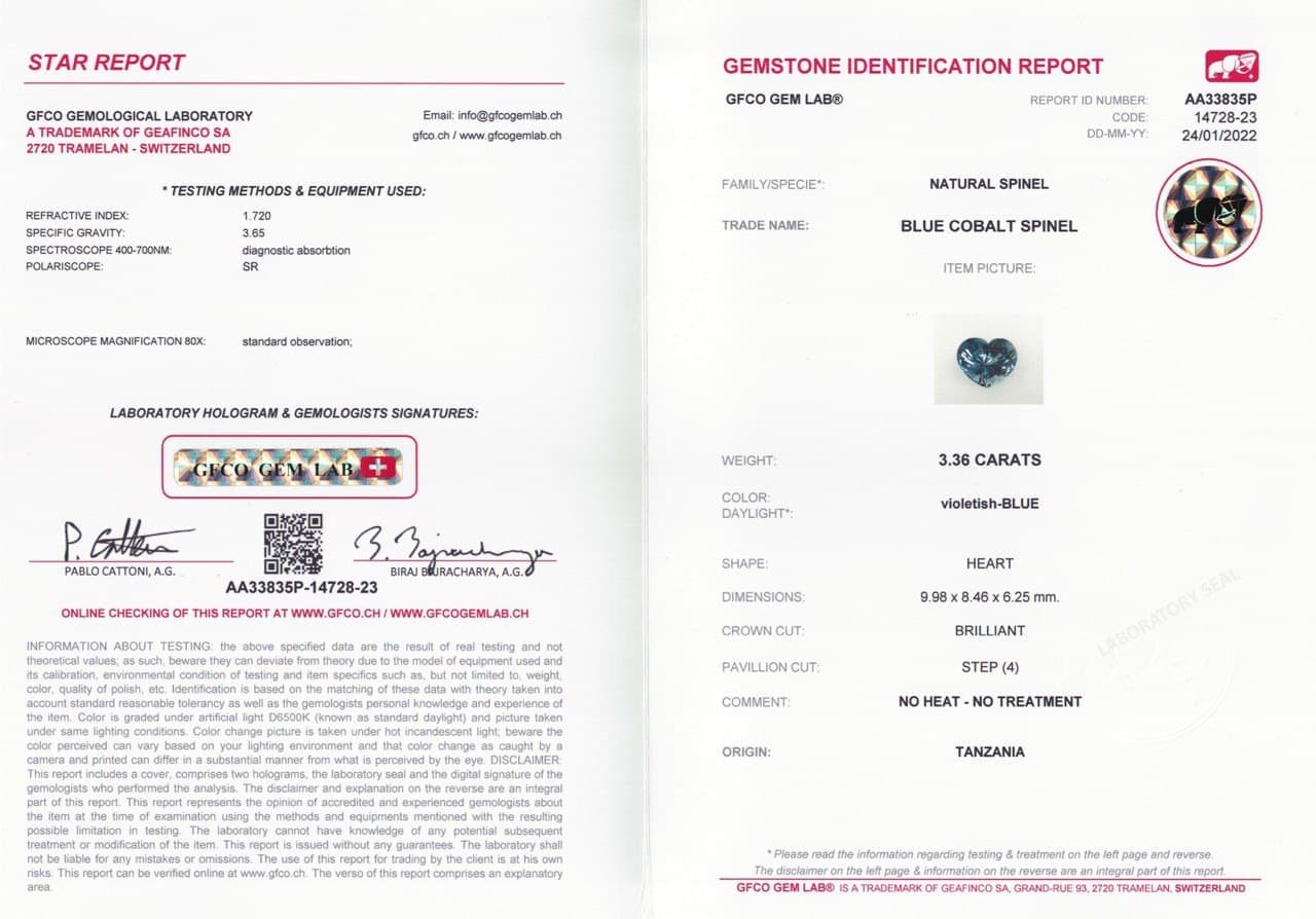 Heart cut blue spinel 3.36 ct, Tanzania Image №5