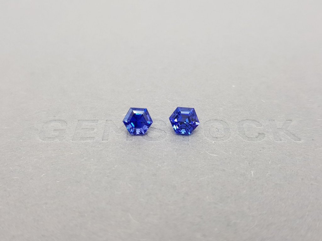 Pair of hexagon cut tanzanites 1.55 ct Image №1