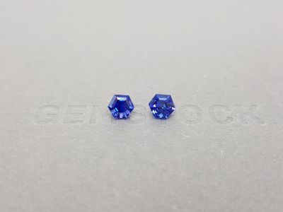 Pair of hexagon cut tanzanites 1.55 ct photo