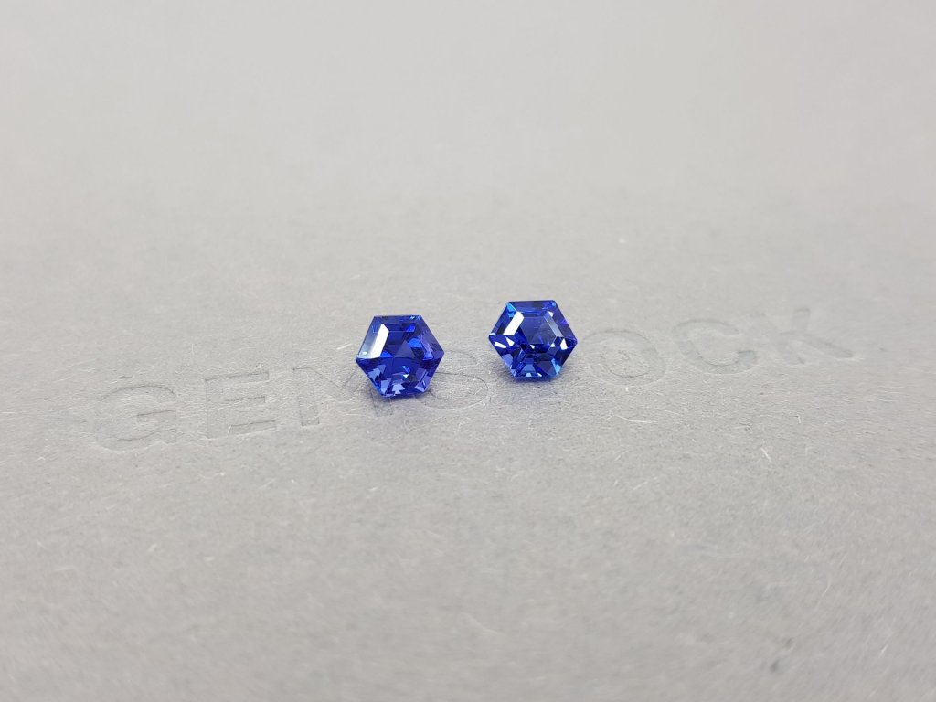 Pair of hexagon cut tanzanites 1.55 ct Image №2