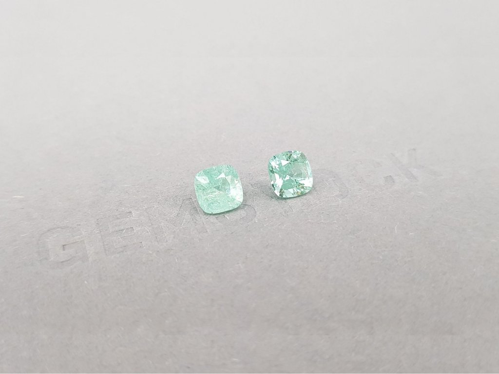 Pair of Paraiba tourmalines cushion cut 1.48 ct, Mozambique Image №2
