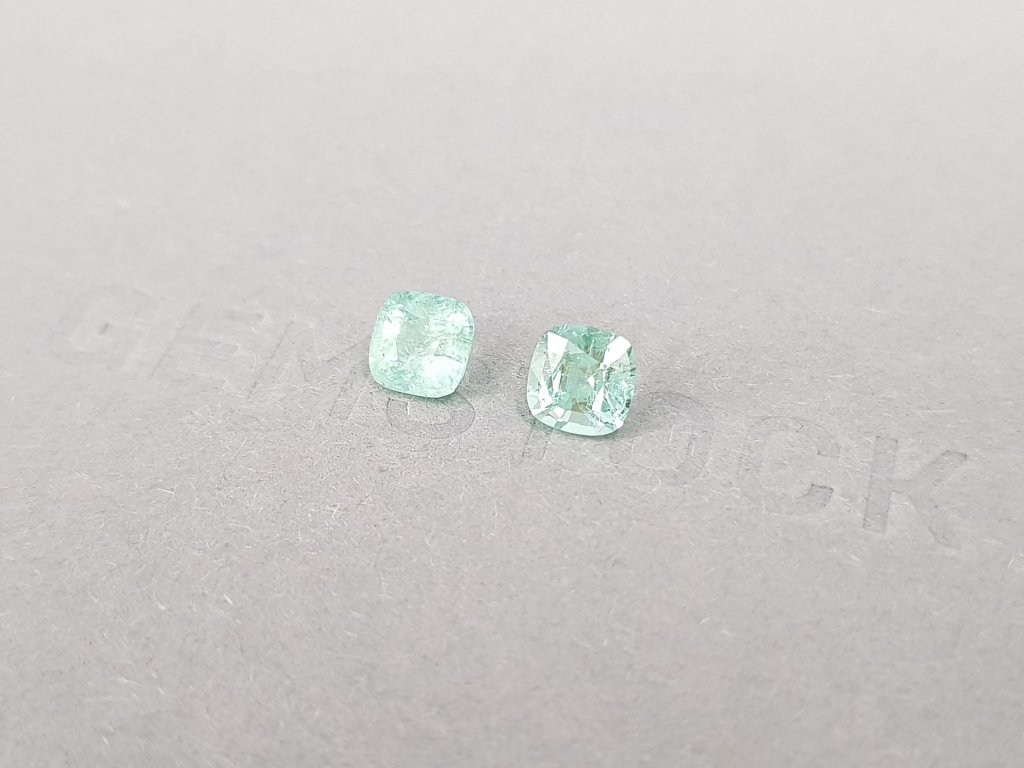 Pair of Paraiba tourmalines cushion cut 1.48 ct, Mozambique Image №3