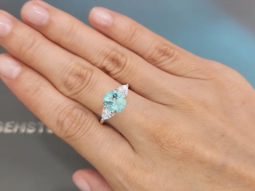 Neon blue Paraiba tourmaline in oval cut 2.74 carats from Mozambique Image №5