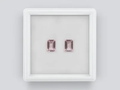 Pair of octagon cut morganites 0.83 carats photo