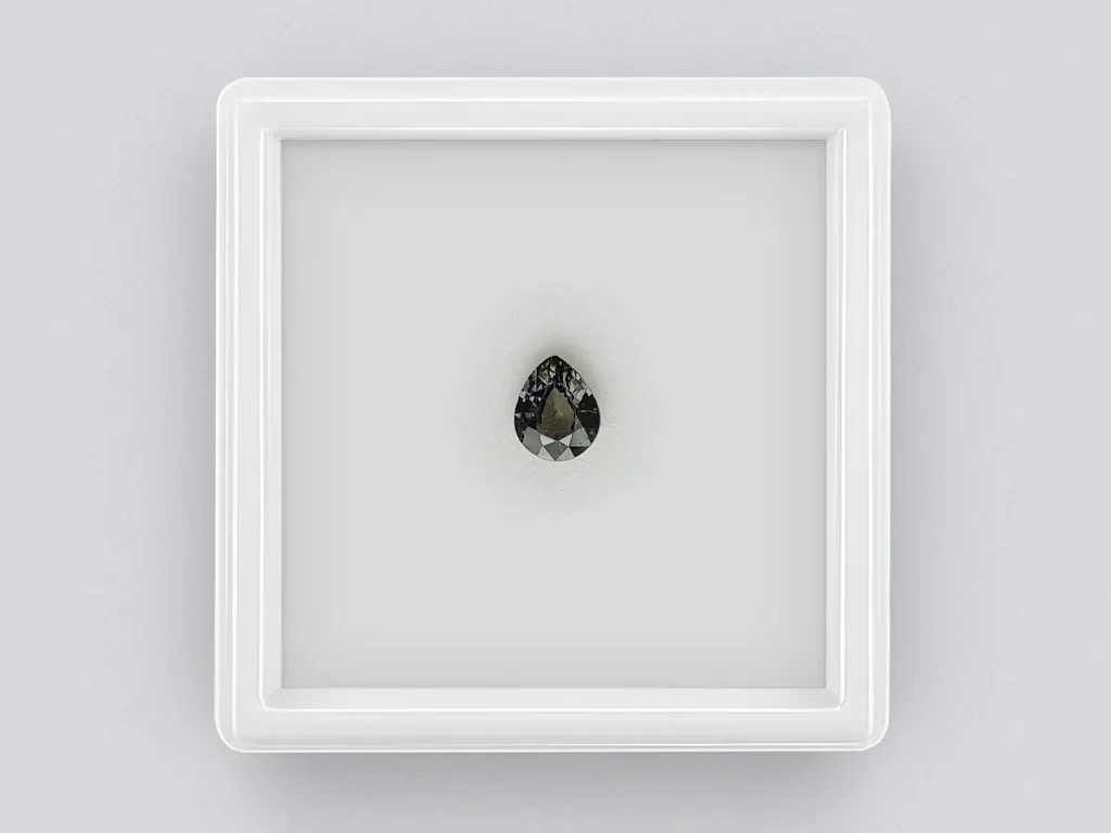 Brownish-green pear cut sapphire 0.64 carats Image №1