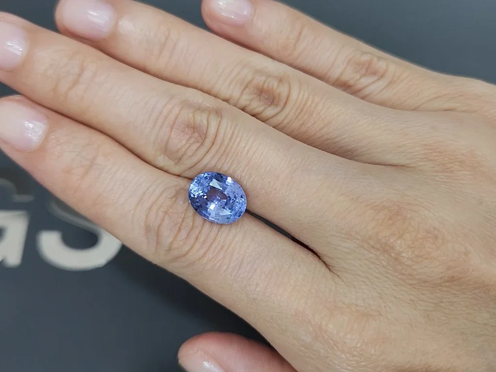 Unheated Pastel Blue sapphire in oval cut 5.05 carats, Sri Lanka  Image №2