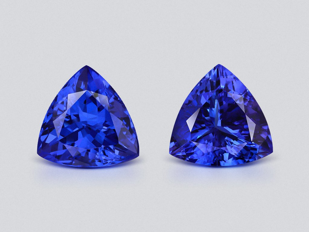 Pair of tanzanites in trillion cut 5.59 carats, Tanzania Image №1
