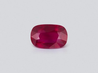 Investment grade Pigeon's Blood red ruby in cushion cut 5.04 carats, Mozambique (SSEF, GRS) photo