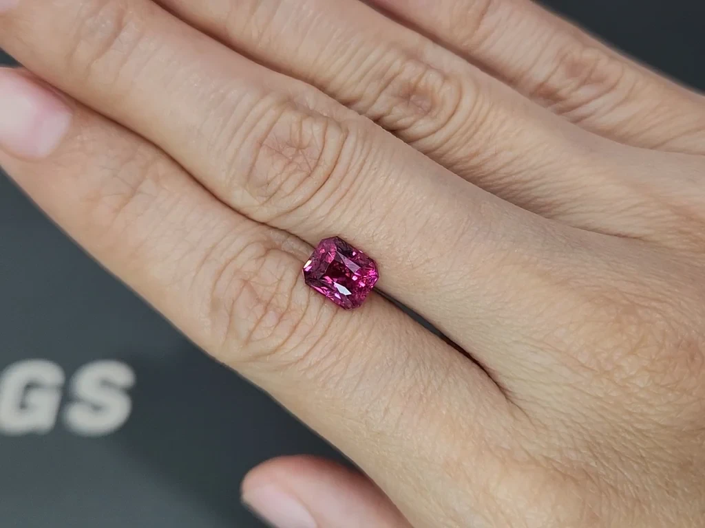 Pink spinel radiant cut 2.59 carats, Tanzania Image №2