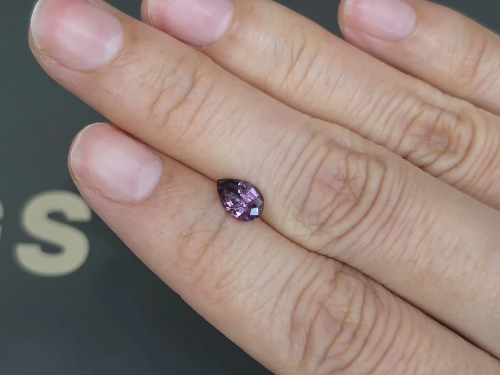 Purple spinel pear cut 0.82 carats, Tanzania Image №2
