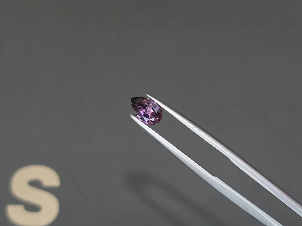 Purple spinel pear cut 0.82 carats, Tanzania Image №3