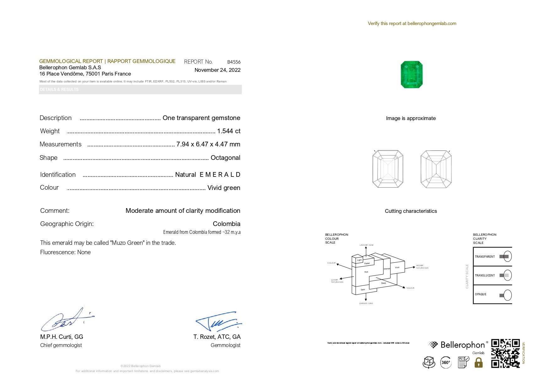 Muzo Green Emerald from Colombia octagon cut 1.54 ct Image №2