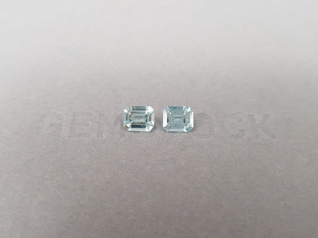 Pair of octagon cut aquamarines 1.39 ct, Madagascar Image №1