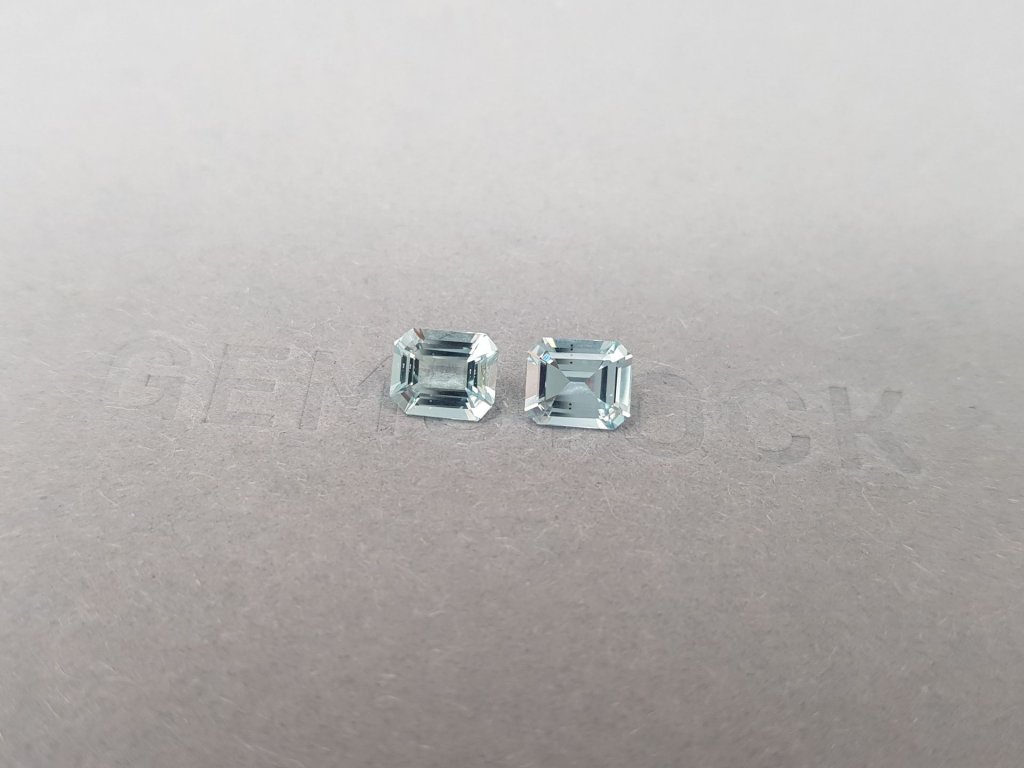 Pair of octagon cut aquamarines 1.39 ct, Madagascar Image №3