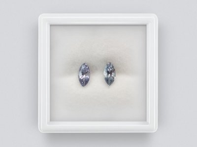 Pair of 1.44 carat marquise cut blue unheated sapphires from Madagascar  photo