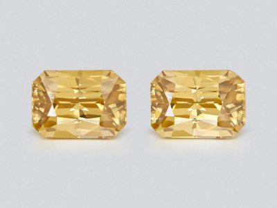 Large pair of radiant-cut yellow zircons 26.83 carats, Tanzania  photo