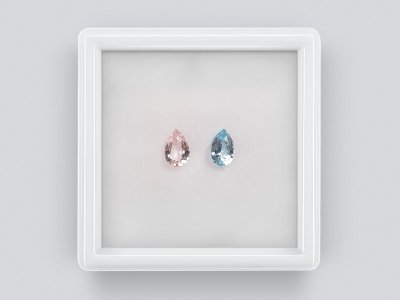 Contrasting Pair of Aquamarine and Morganite 0.76ct photo