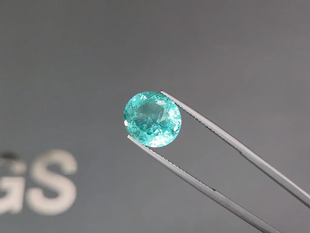 Neon blue Paraiba tourmaline in oval cut 5.75 carats, Mozambique Image №3