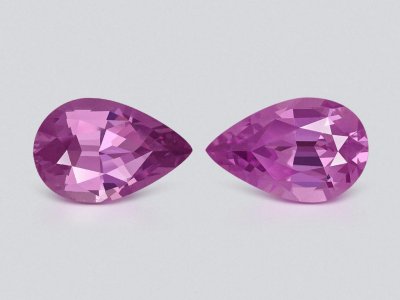 Pair of unheated purple sapphires in pear shape 2.05 carats, Madagascar  photo