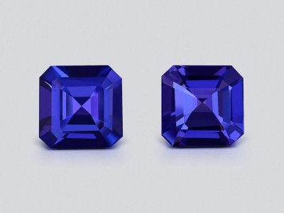 Pair of tanzanites in asscher cut 3.06 carats, Tanzania photo