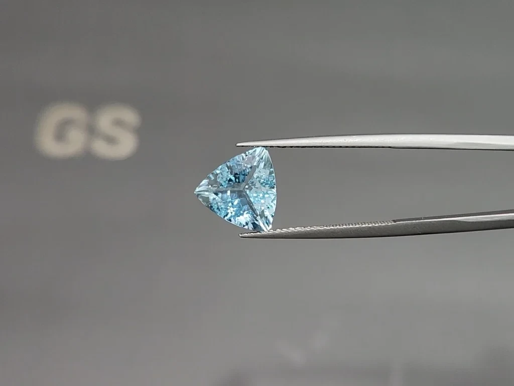 Aquamarine trillion cut 3.35 carats, Madagascar Image №3