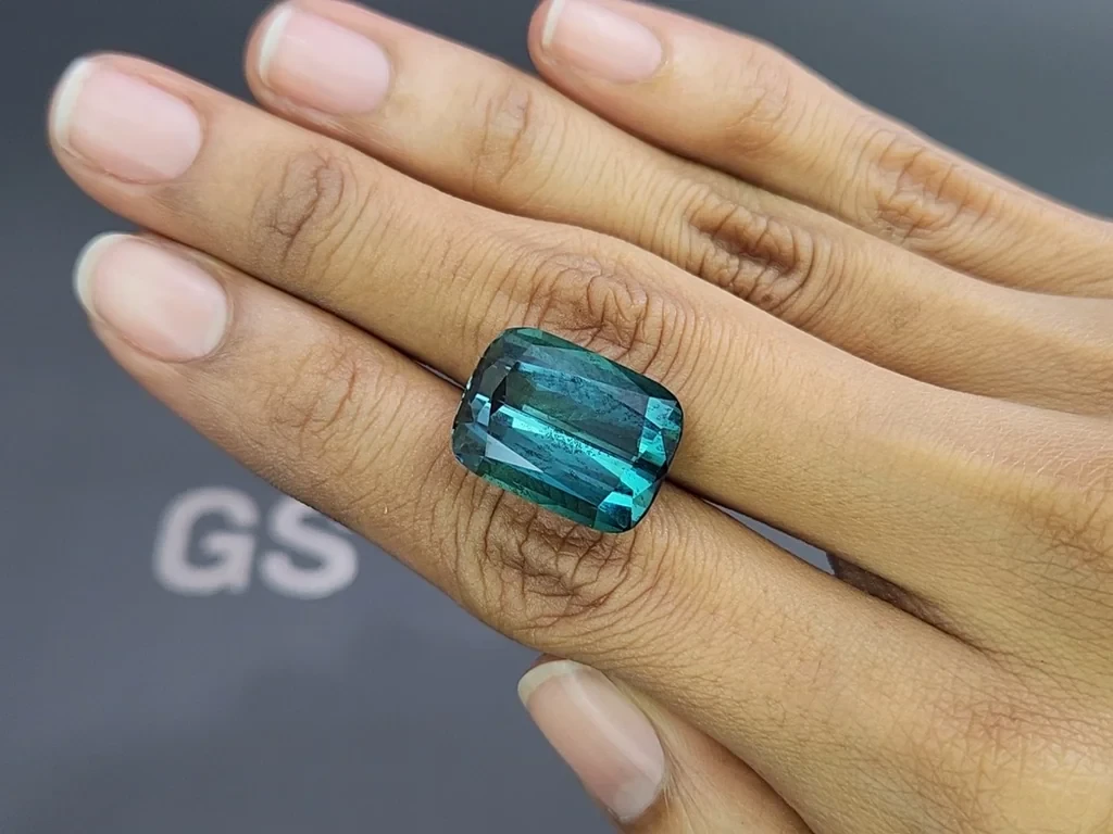 Lagoon tourmaline cushion cut 20.34 carats, Afghanistan Image №2