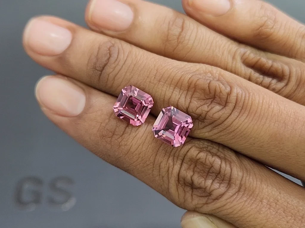Pair of pink tourmalines octagon cut 5.46 carats, Nigeria Image №2