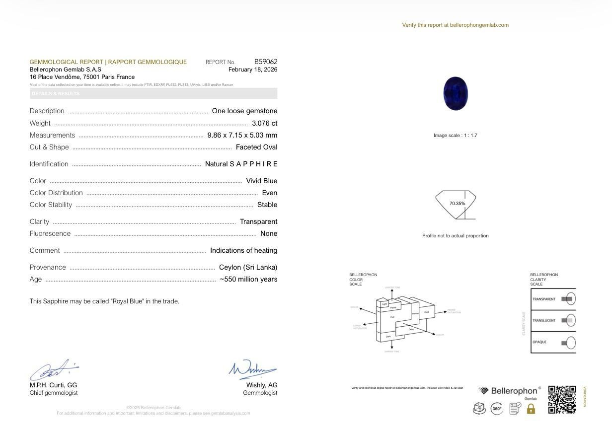 Set of Royal Blue sapphires in oval cut 10.56 carats, Sri Lanka Image №6