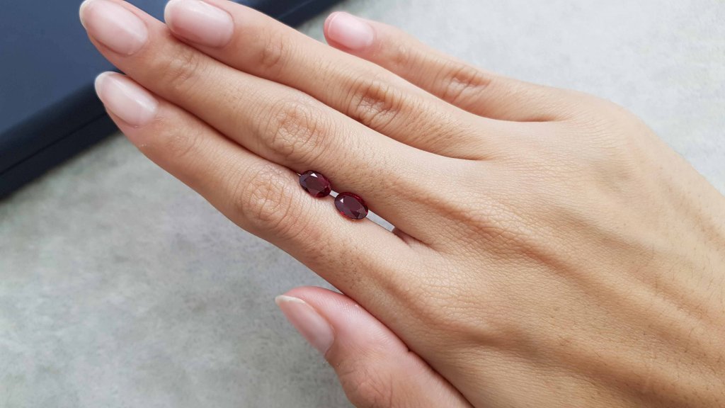 Pair of rubies from Mozambique pigeon blood color 2.36 ct Image №5