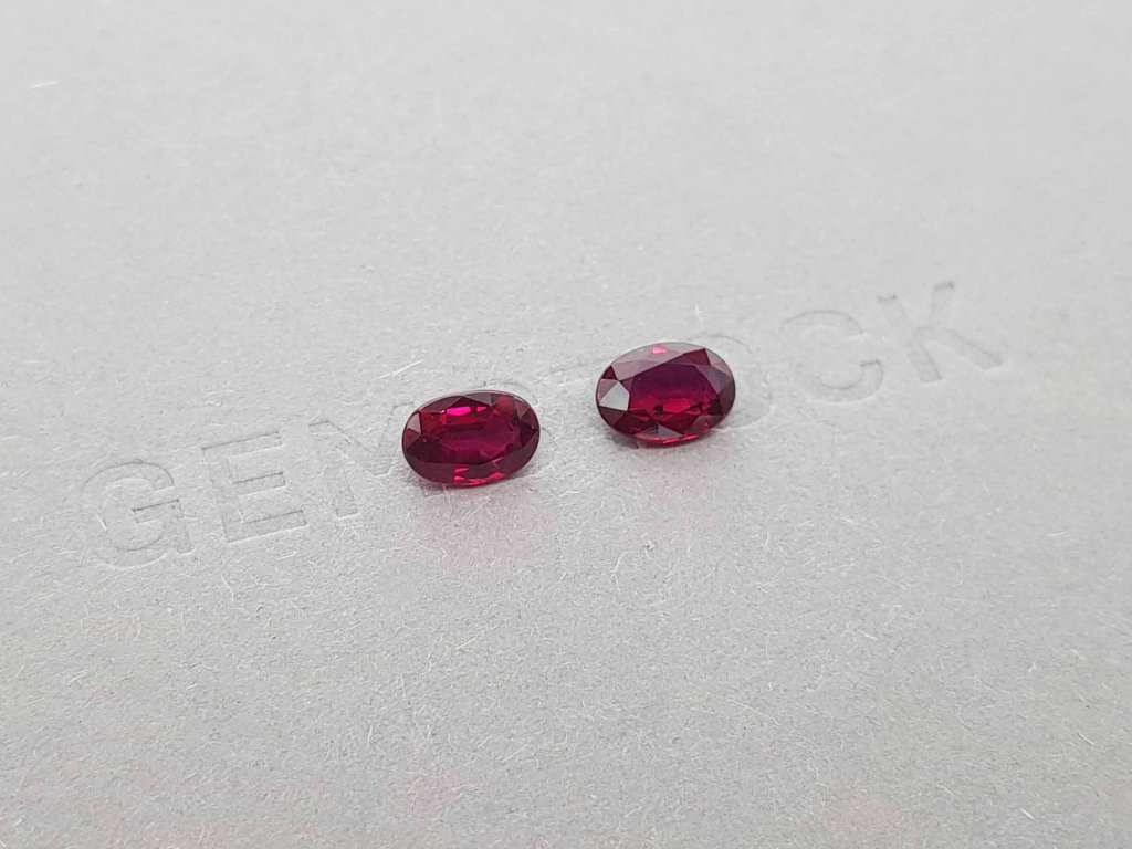 Pair of rubies from Mozambique pigeon blood color 2.36 ct Image №2