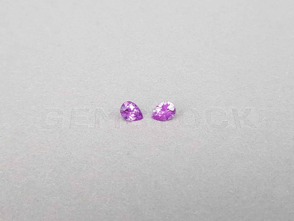 Pair of unheated pear cut pink sapphires 0.98 ct, Madagascar Image №1