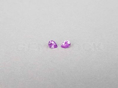 Pair of unheated pear cut pink sapphires 0.98 ct, Madagascar photo